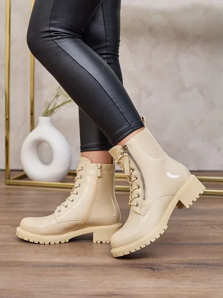 Botine Resti din piele bej