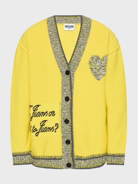 Шерстяной кардиган Moschino желтый