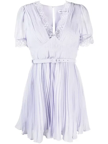 Rochie mini Self-portrait din dantelă de costum violet