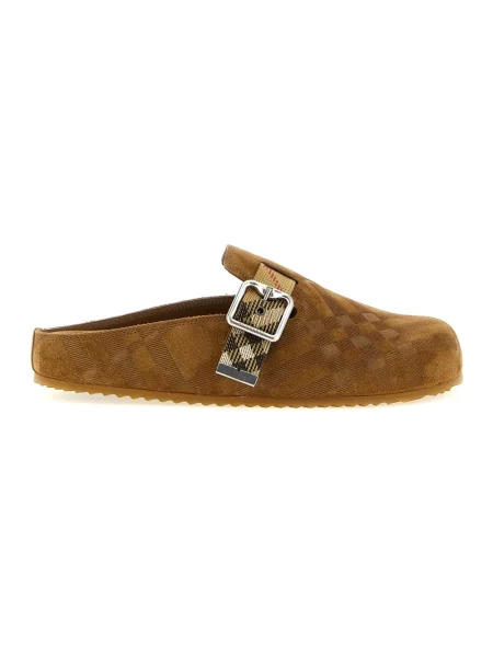 Chodaki Burberry skórzane brązowe