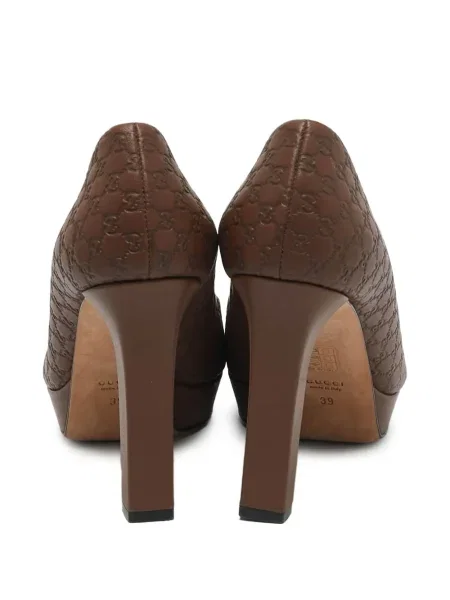 Lodičky Gucci Pre-owned na platformě hnědé