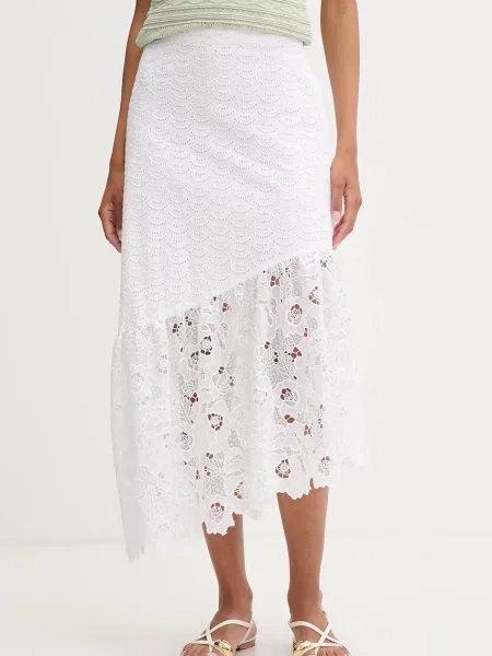 Guess Fustă midi Alb bej