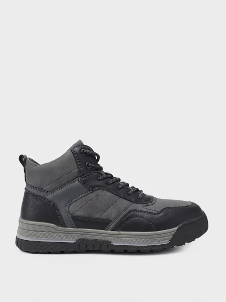 Черевики YUKI нубук/штучна шкіра сірий