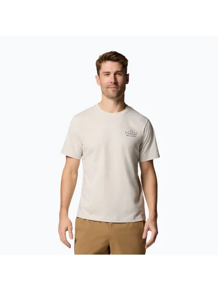 Мъжка тениска Columbia Tunnel Valley Graphic T-shirt dark stone/naturally inclined бежово