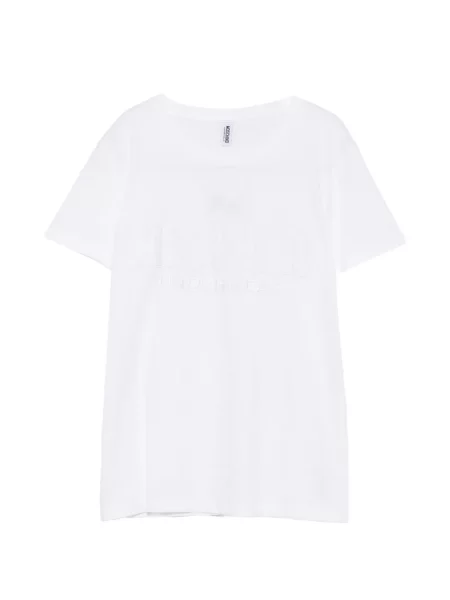 Tricou Moschino cu broderie alb