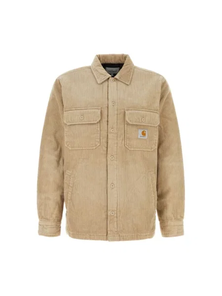 Kurtka koszulowa Carhartt Wip z kieszeniami na piersi beżowa