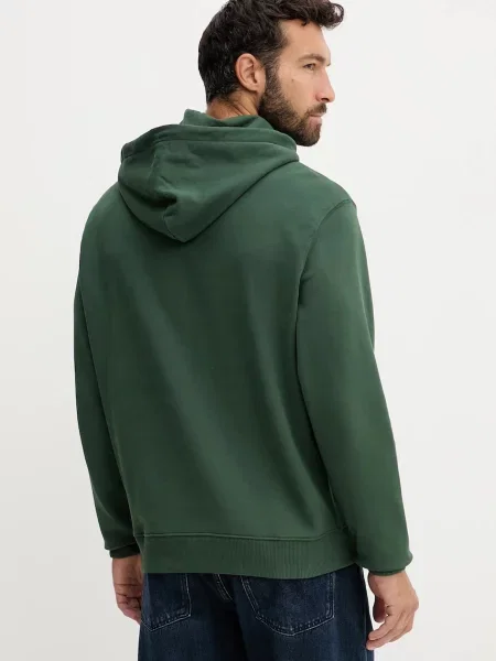 Calvin Klein Jeans pulover s kapuco bombažen zelena