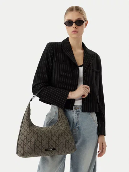 Calvin Klein Rankinė ant peties tamsiai pilka juoda