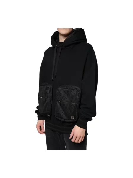Bluza z kapturem Dolce And Gabbana z kapturem z logo czarna