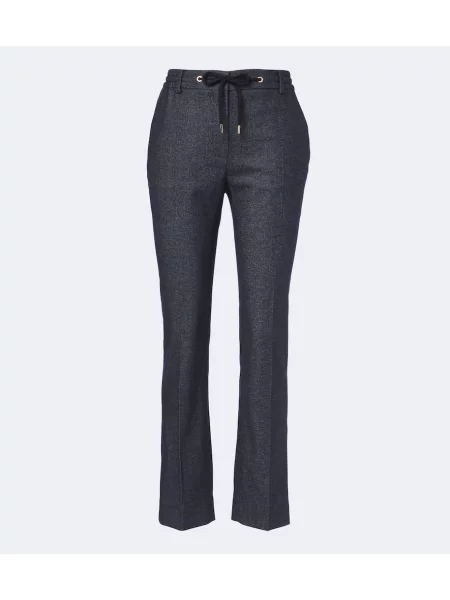 Pantaloni Eleventy de lână conici albastru