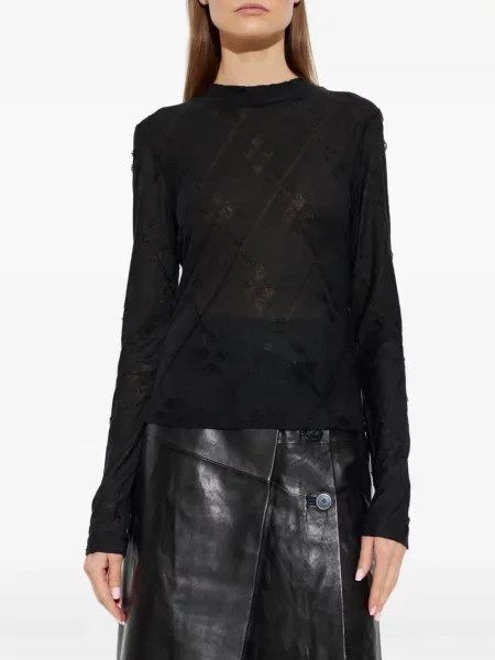 Top Iro cu model argyle negru