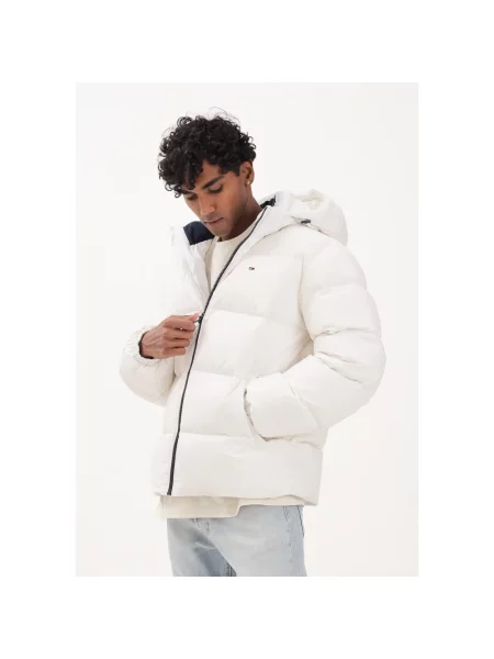 Kurtka puchowa o kroju relaxed fit z kapturem Tommy Jeans biała