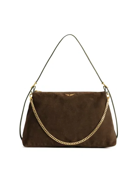Zadig&Voltaire torebka crossbody zamszowa JIM brązowa