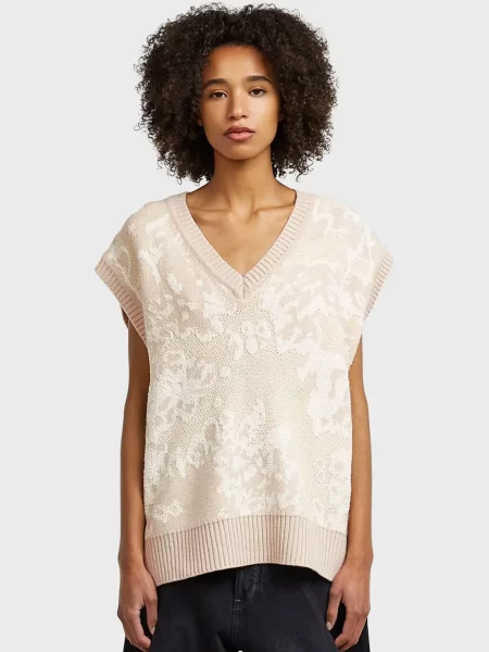 Вовняний жилет G-star Raw бежевий