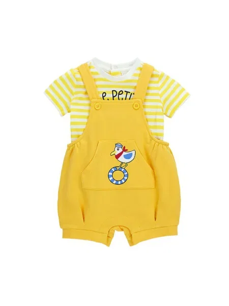 Original Marines Set tricou și salopetă galben