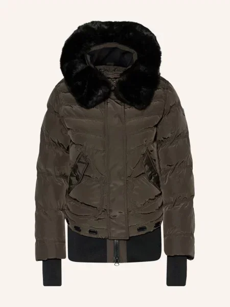 Wellensteyn Kurtka Pikowana Queens Ze Sztucznym Futrem gruen czarna