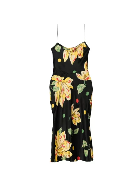 Rochie midi Awama cu model floral cu imagine negru