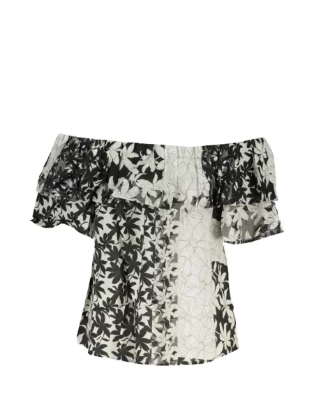 Bluză Desigual cu model floral cu imagine alb