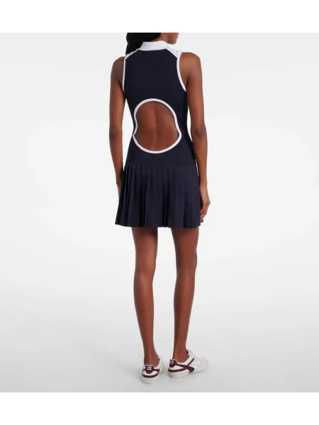 Rochie Miu Miu din jerseu de costum tenis albastru