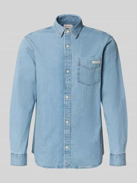 Koszula jeansowa o kroju regular fit z detalem z logo Calvin Klein Jeans