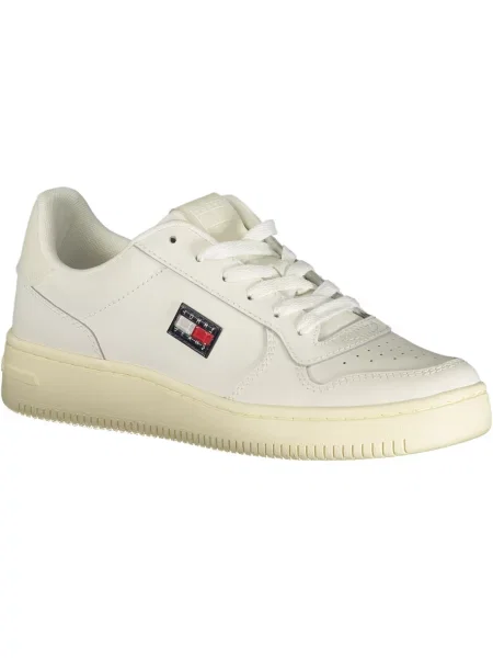 Teniși Tommy Hilfiger cu toc jos alb