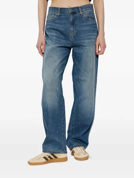 Blugi drepți Carhartt Wip albastru