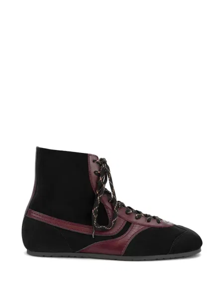 Sneakerși Dries Van Noten din piele de căprioară negru