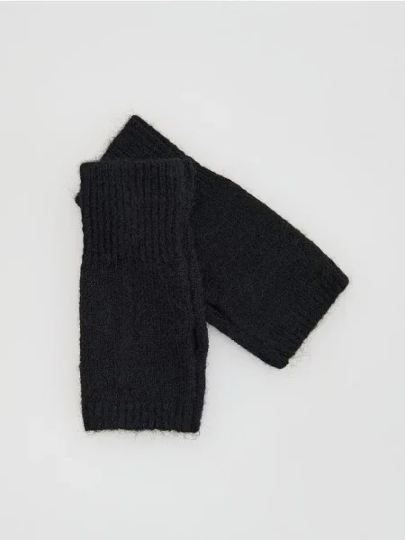 Reserved Mănuși fără degete cu amestec de lână negru