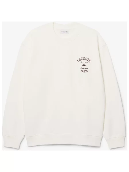 Bluza Lacoste Embroidered Fleece kremowy XS biały