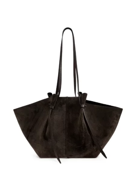 Geantă shopper Yuzefi din piele de căprioară maro