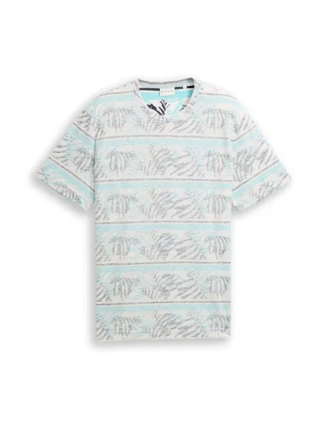 TOM TAILOR Majica mornarska / svetlo modra bela