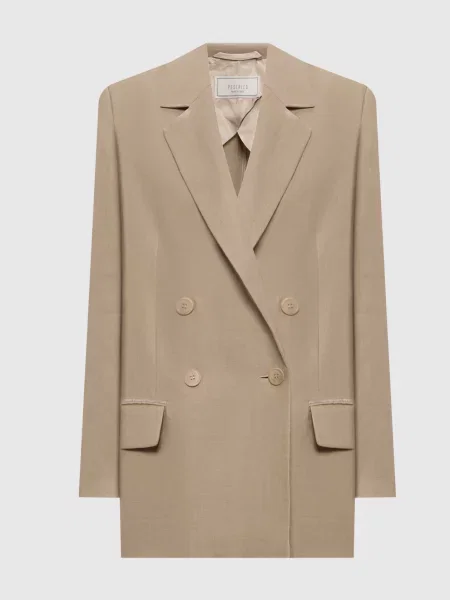 Двобортний жакет з льону Peserico бежевий