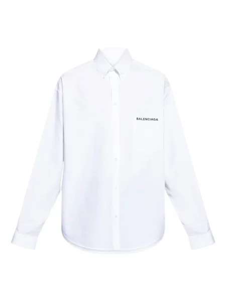 Риза Balenciaga бродирана бяло