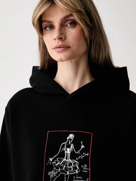 Суичър с качулка Karl Lagerfeld с качулка черно