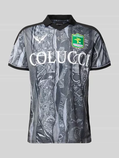 T-shirt z dekoltem w serek w kroju regular fit Colucci czarna