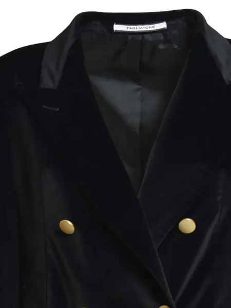 Aksamitna marynarka Tagliatore dwurzędowa czarna