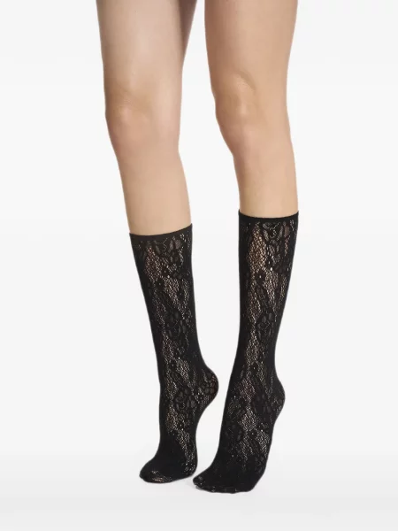Чорапи Wolford на цветя черно