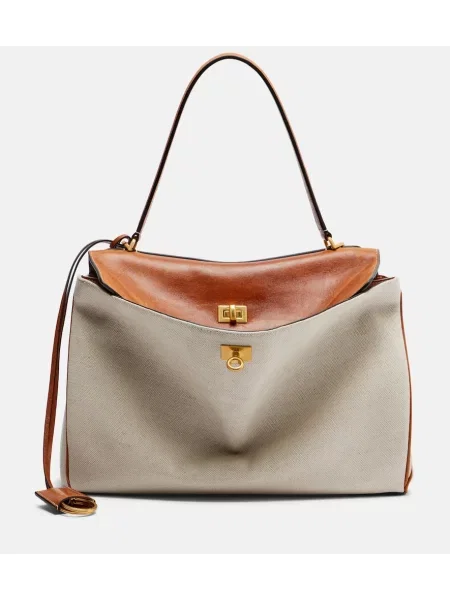 Top Balenciaga din piele bej