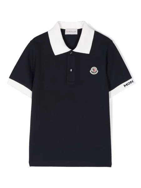 Koszulka polo dziecięca Moncler Enfant niebieska