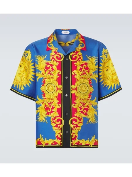 Svilena srajca Versace s potiskom