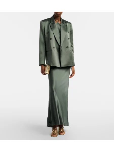 Fusta maxi The Sei din satin verde