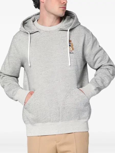 Суичър с качулка Polo Ralph Lauren бродиран сиво