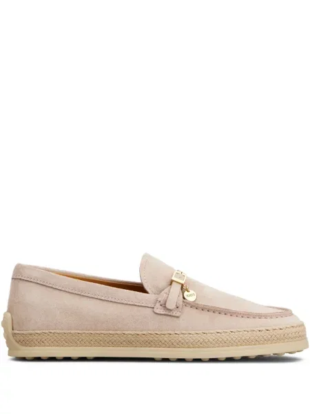 Pantofi loafer Tod's din piele de căprioară roz