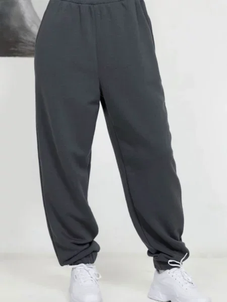 Теплые брюки с начесом сірі