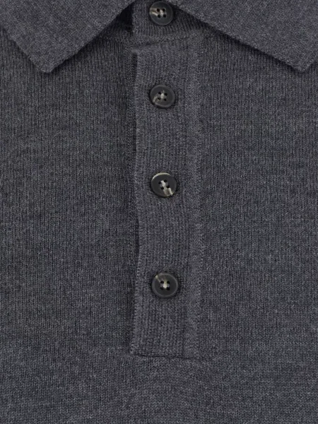 Lung tricou polo Kangra gri