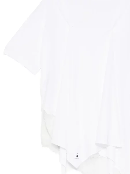 Tricou Pushbutton asimetric alb