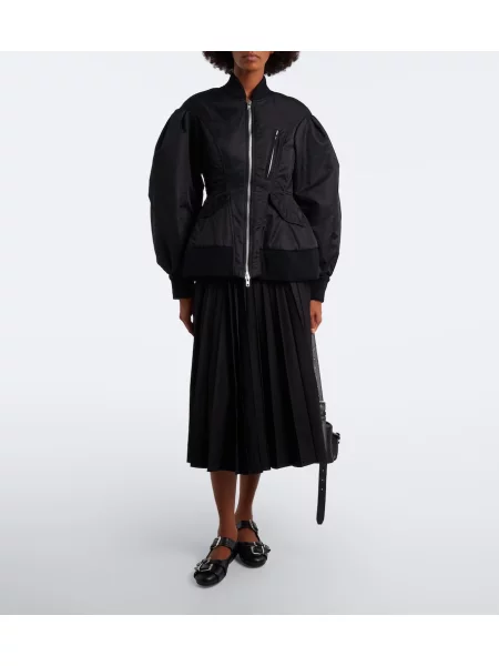 Geacă bomber Simone Rocha din satin negru