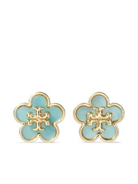 Cercei Tory Burch cu model floral auriu