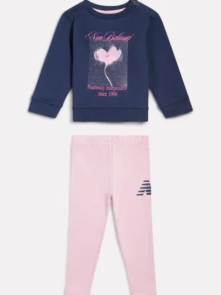 New Balance melegítő szett bébi pamuttal rózsaszín
