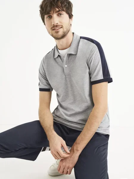 Поло тениска Celio сиво